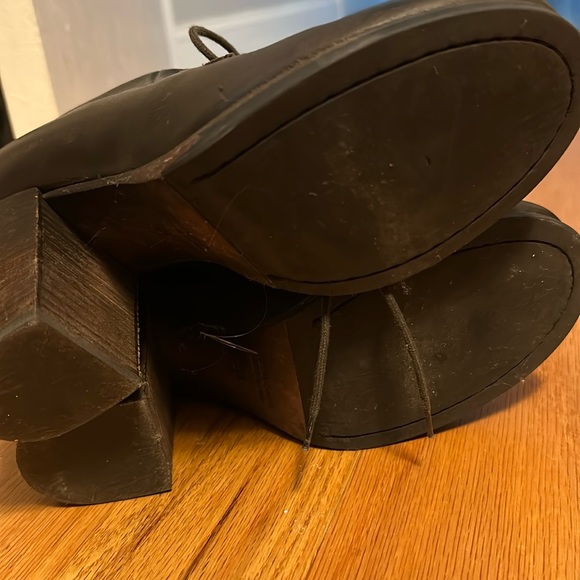 Strategia Block Heel Lace-up Brown Pumps Made in Italy like new - Picture 3 of 4